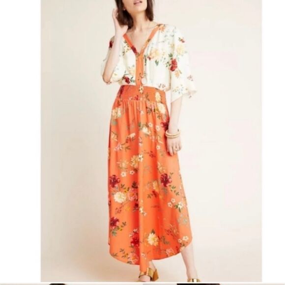 𝅺FARM RIO x Anthro Kiera maxi dress sz m euc - Picture 1 of 6